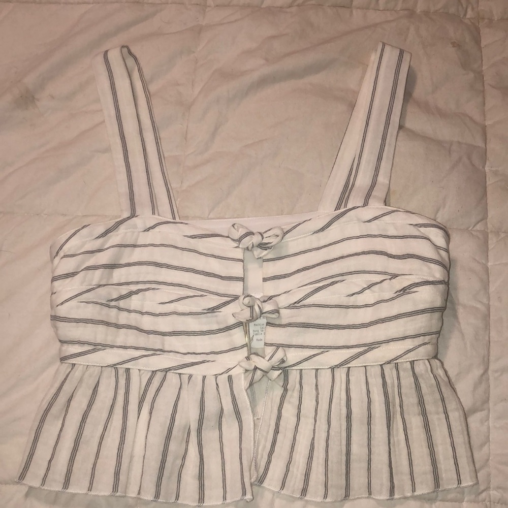 Striped Tie Crop Top